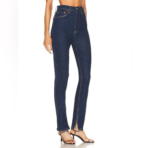 RE/DONE Women's Sz 26 Super High Rise Drainpipe Zip Ankle Jeans Rigid Like Wash - Picture 1 of 16